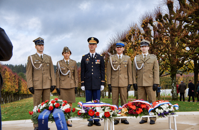Photograph of Meuse-Argonne American Cemetery Veterans Day 2015 tribute.